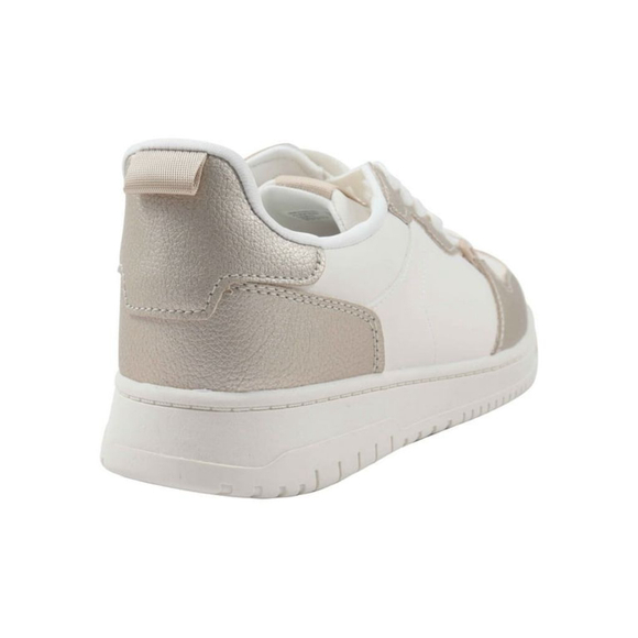 Women's Lace Up Court Sneakers in White and Gold metallic NWT - Picture 5 of 9